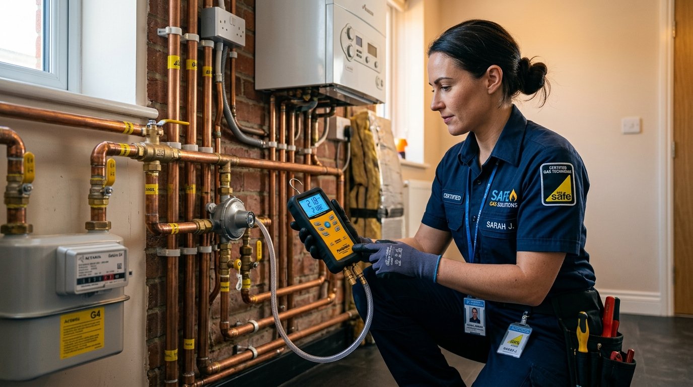 Gasista Matriculado trabajando en instalaciones de gas seguras